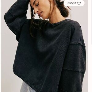 Free people total eclipse tee black XS EUC